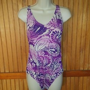 Purple Paisley Speedo Swimsuit